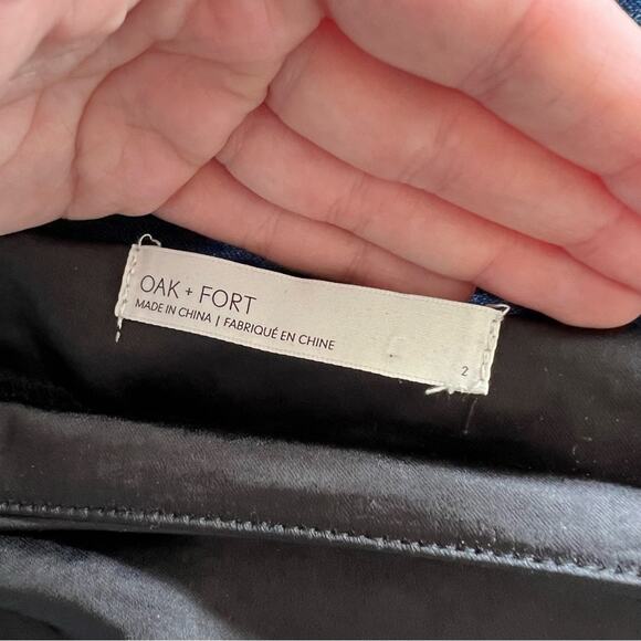 Oak + Fort Black Satin Gathered Mini Skirt - Picture 6 of 7